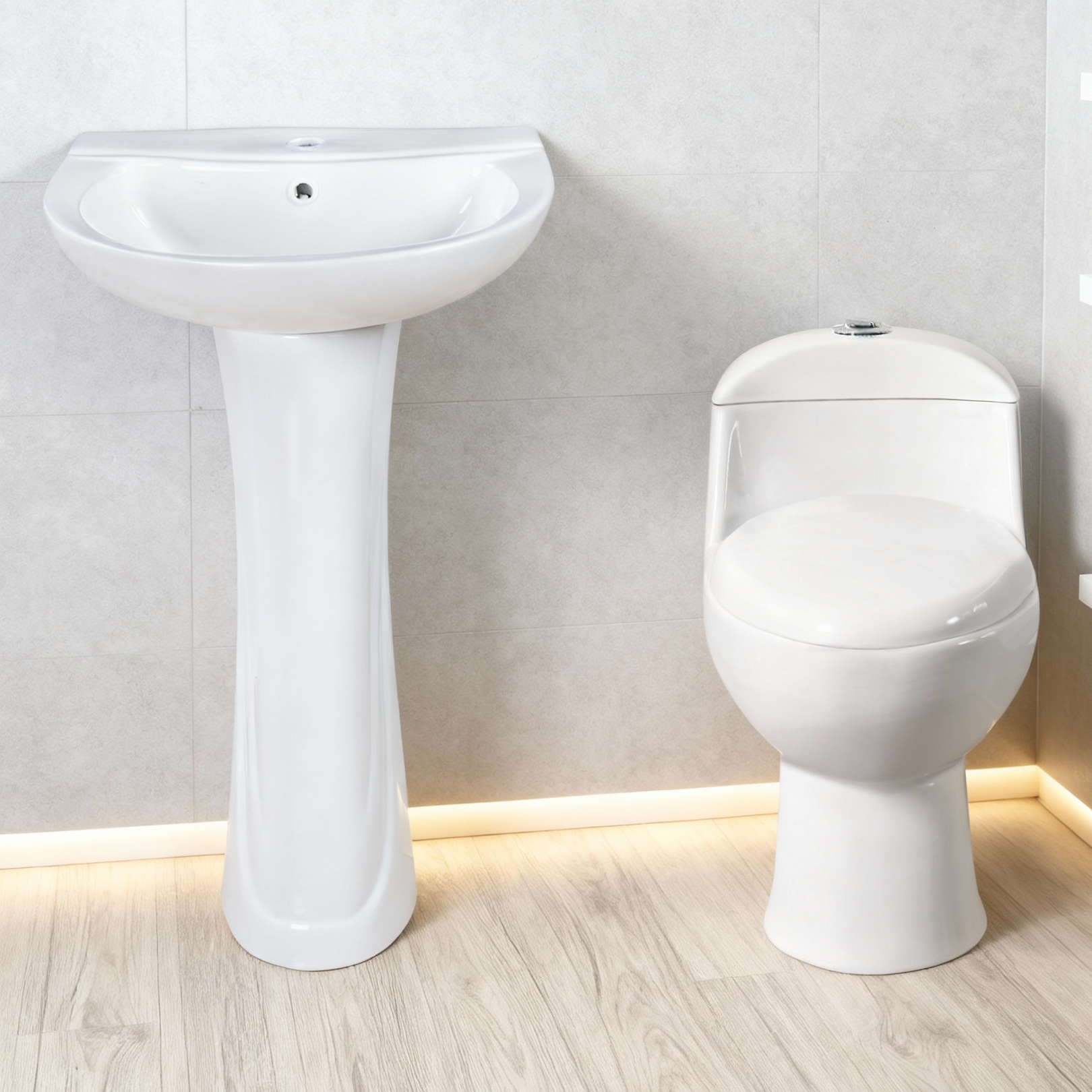 Factory wholesale modern all-S type steam trap siphon flushing floor installation integrated bathroom sanitary ware toilet sink set