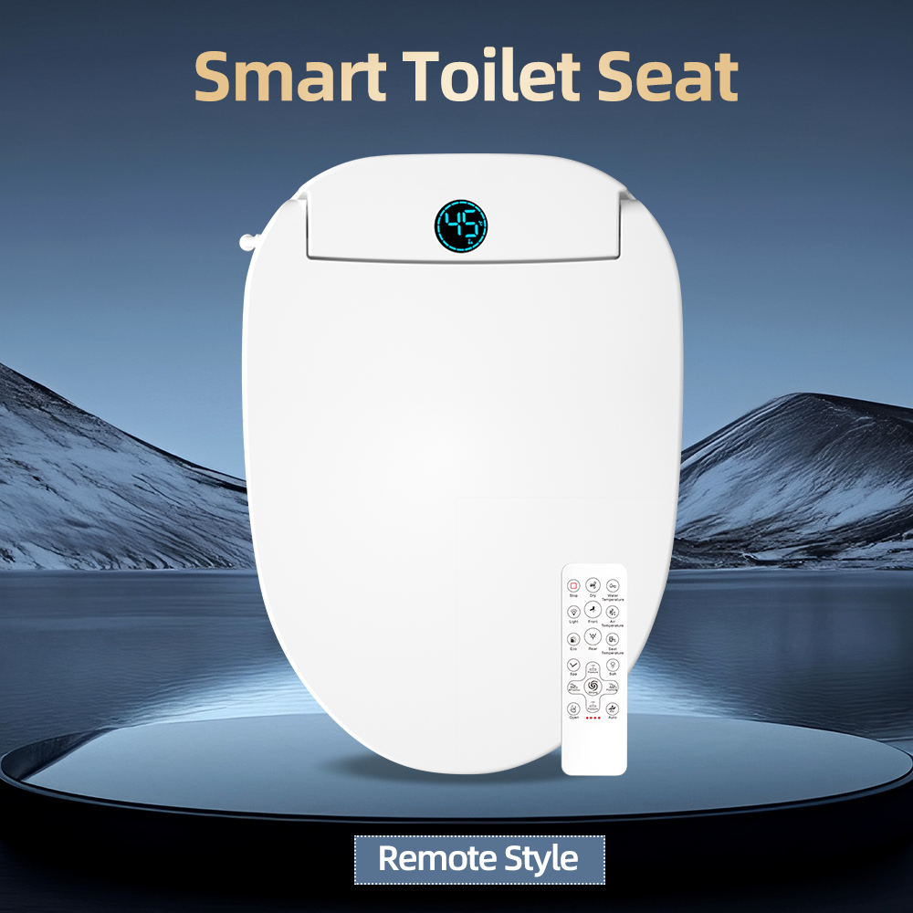 Heated Smart Toilet Seat with Remote Control - Electric Bidet Seat for Comfort & Convenience