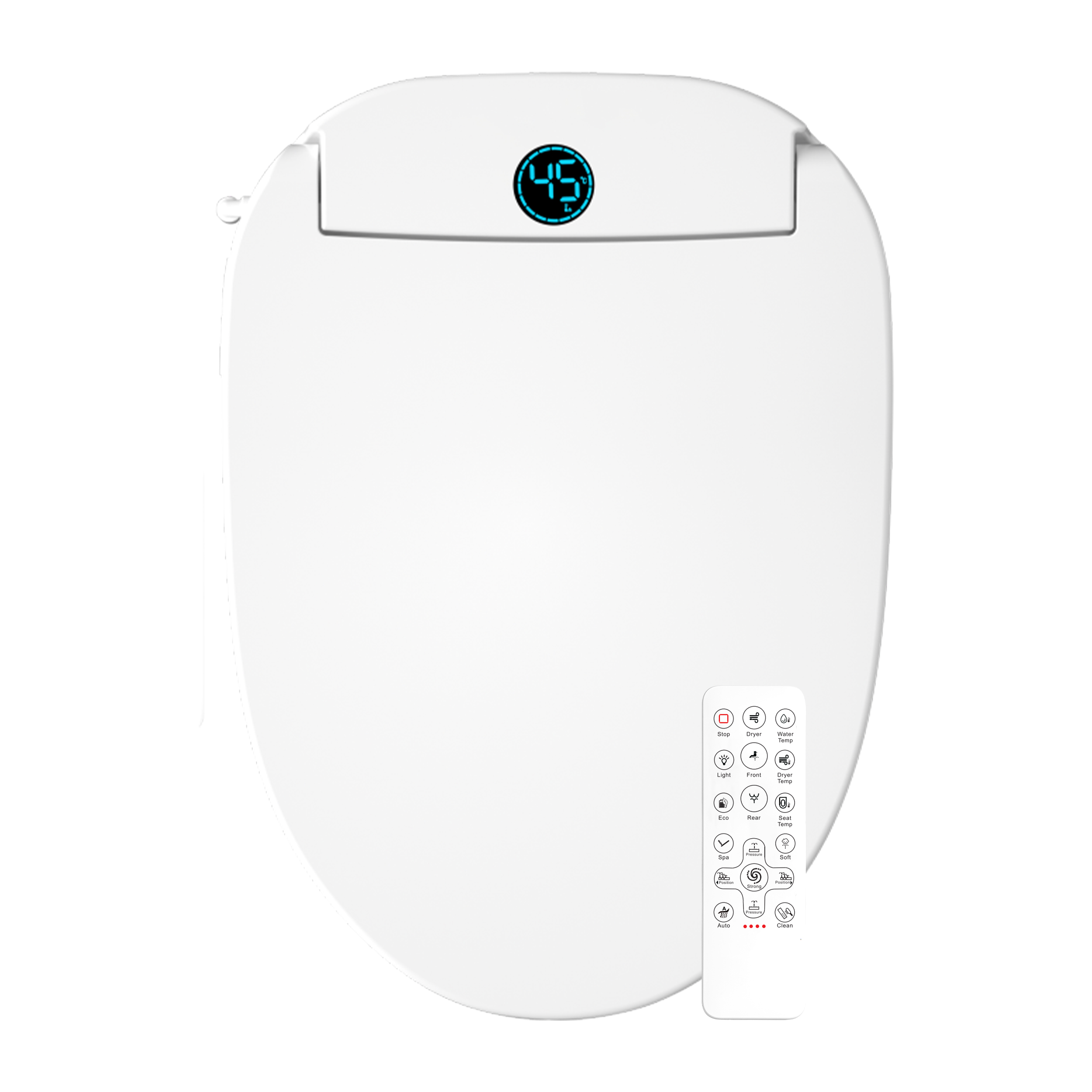 Intelligent Smart Electric Bidet Toilet Seat Cover with Remote Control for Bathroom