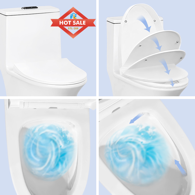 High Quality  Ceramic One Piece Toilet  with Siphonic S-trap 300mm Toilets  for bathroom