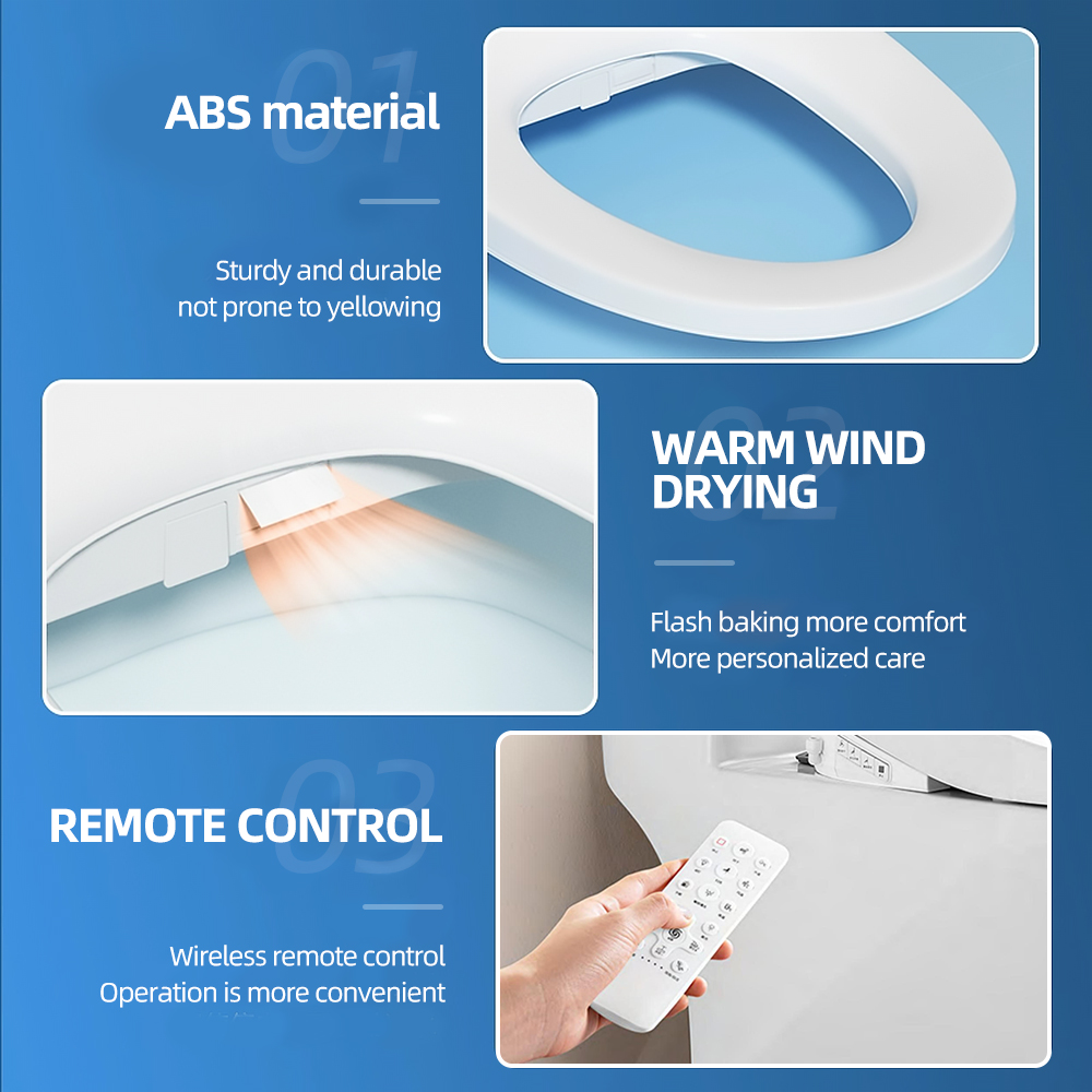 Remote-Controlled Heated Smart Toilet Seat - Adjustable Temperature Bidet for Bathroom