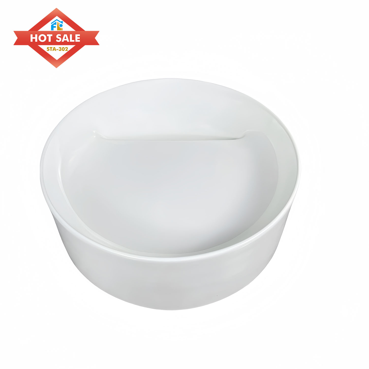 Modern Design Freestanding Solid Ceramic Hand Basin Hotel Bathroom Counter Top Polished Finish Easy to Clean Sink