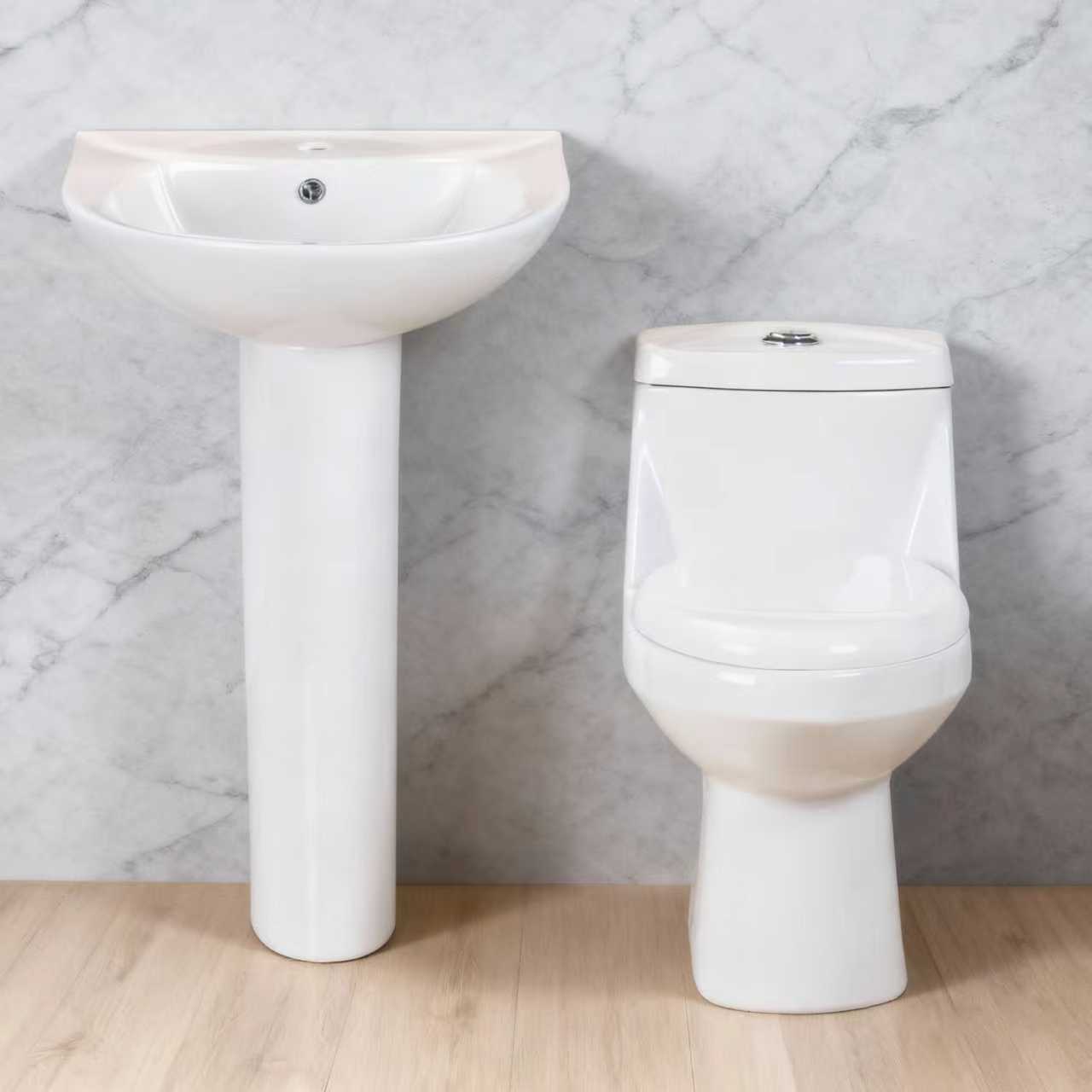 Bulk-Buy Bathroom Suite: Modern Toilet & Basin (OEM Customization Welcome) Model FLL-016 and FLP-101 combination