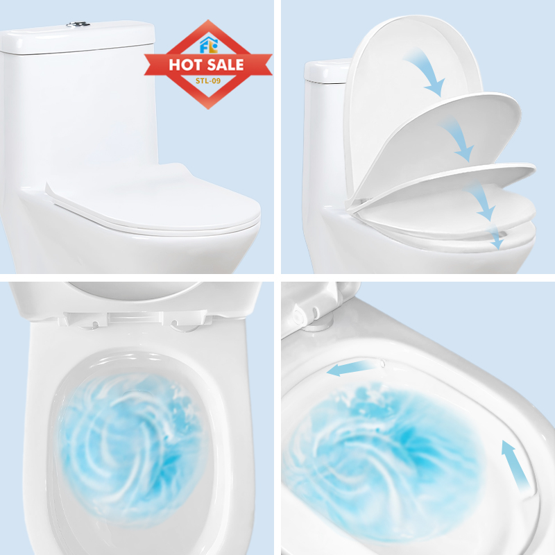 Modern White Color  Dual Flush One Piece Toilet  with  S-trap 300mm Toilets  for Hotel