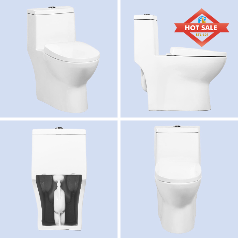 Modern Adult Compact Commode Bathroom One Piece Ceramic Cheap Toilet  with Siphonic s-trap 300mm Toilets