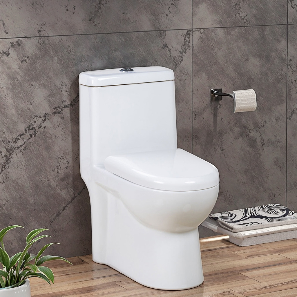 Hot selling One Piece Ceramic Toilet with Dual Flush Siphonic s-trap 300mm Toilets for bathroom