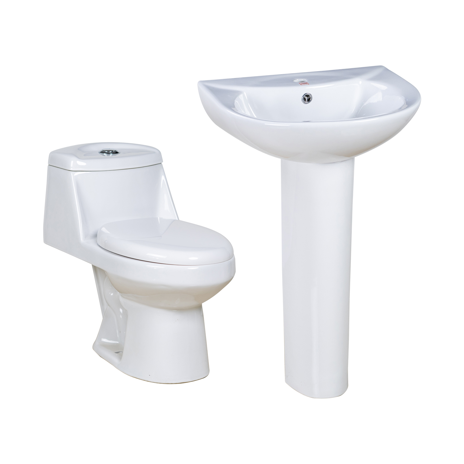 Fluor manufacture S-trap one piece toilet and modern design pedestal basin Set for Elegant Bathrooms