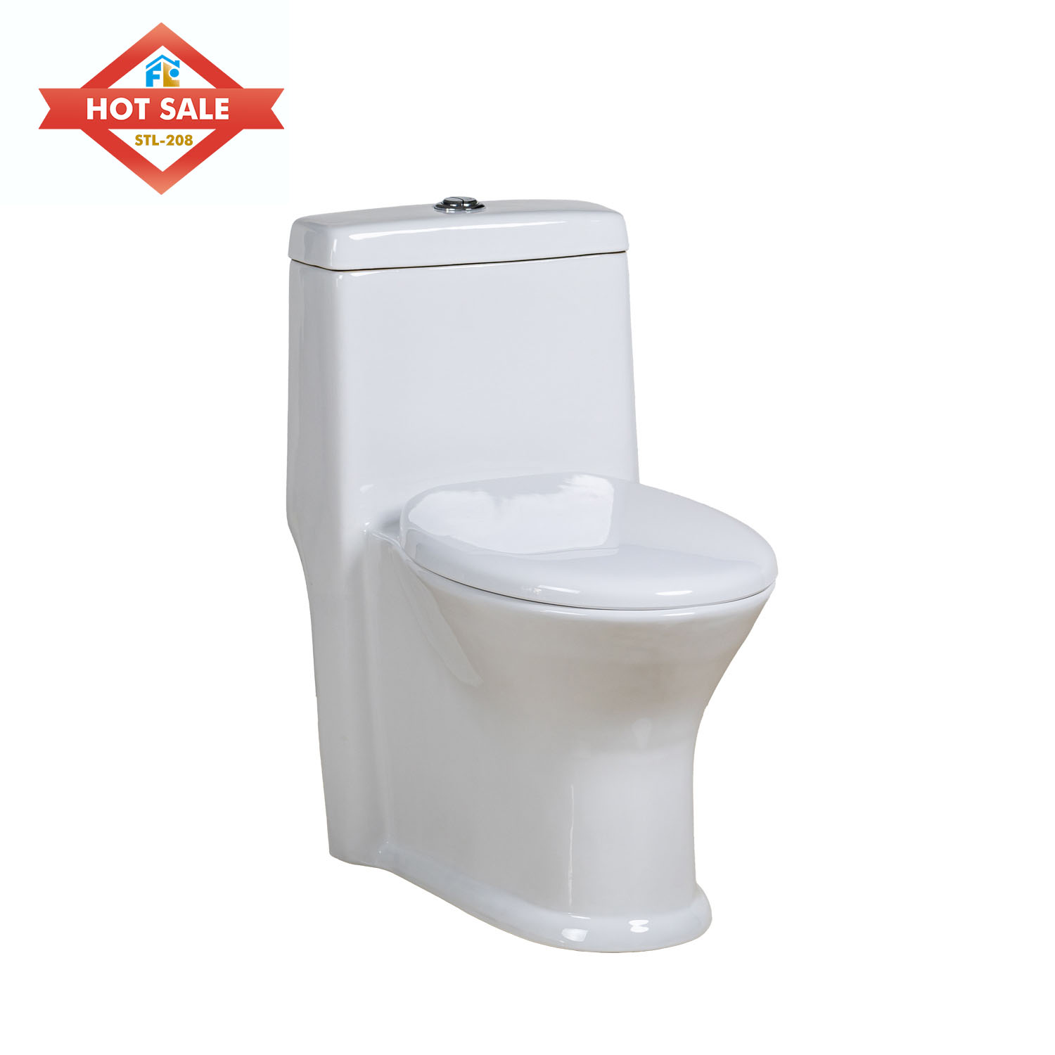 Ceramic One-Piece Toilet and Pedestal Basin Set: a Perfect Combination of Floor-Standing Washbasin and Toilet.