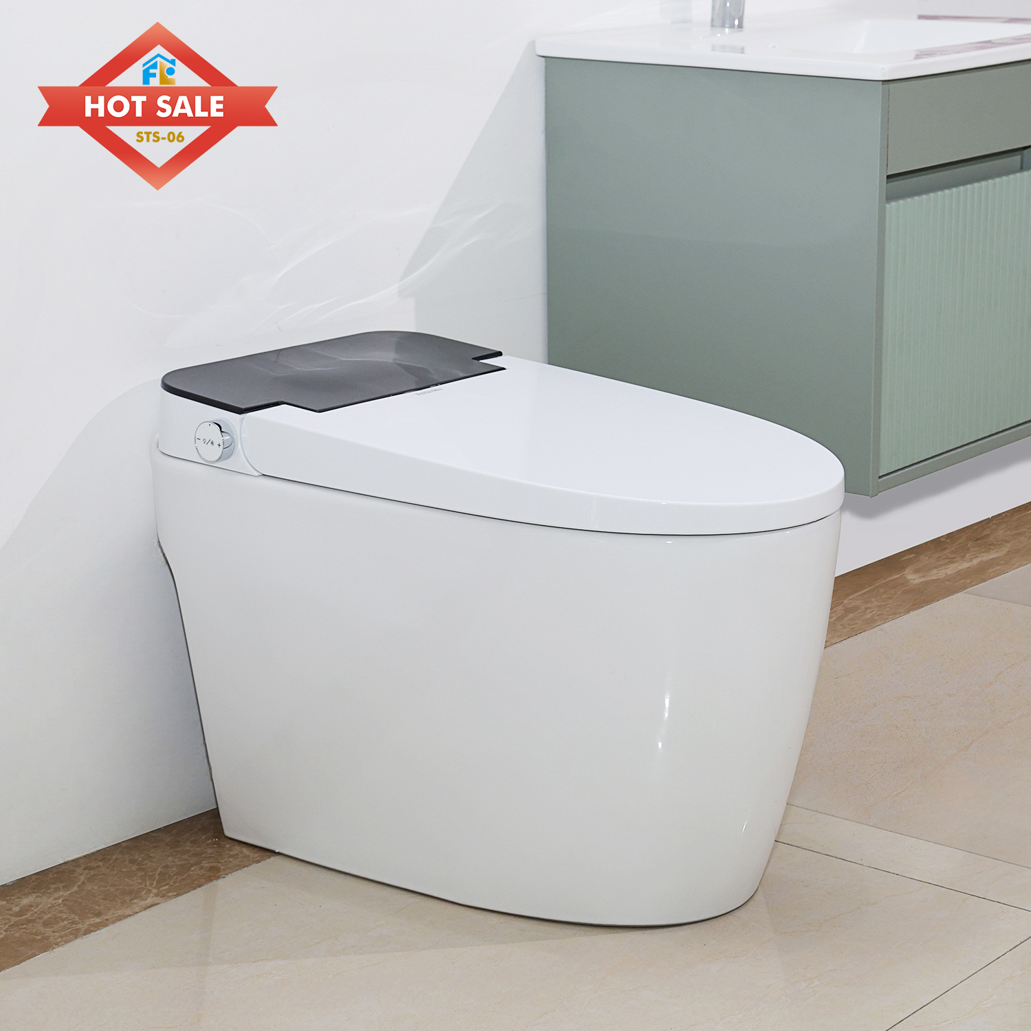 Factory Wholesale Modern S-trap Siphon Flushing Sensor Remote Floor Mounted Intelligent Electric Smart WC Toilet Bowl