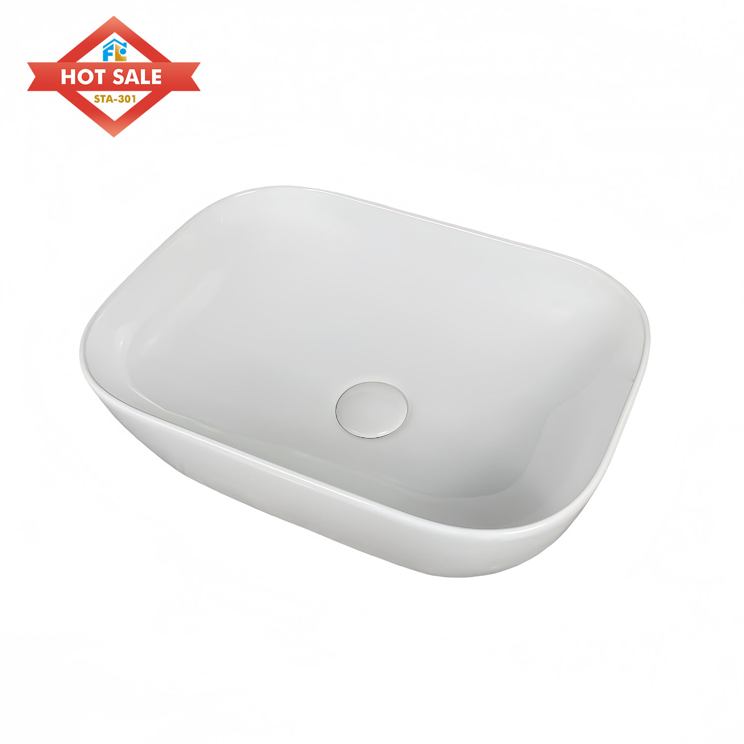Modern White Round Bathroom Basin High Standard Easy Clean 1 Year Warranty for Hotels/Apartments/Villas