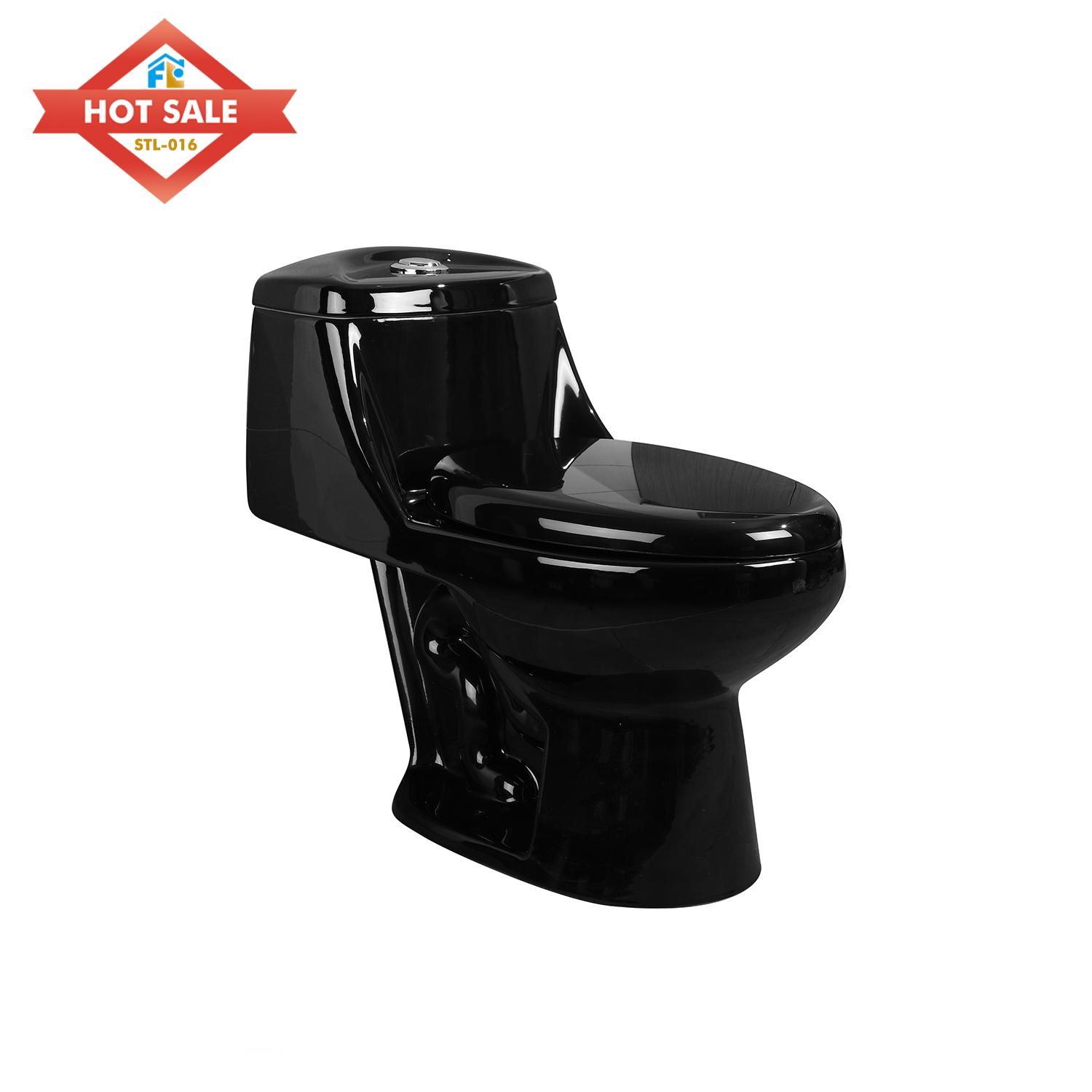 High-Quality  Black Color  S-Trap Toilet | Ceramic One-Piece Toilet for  Hotel & Bathroom