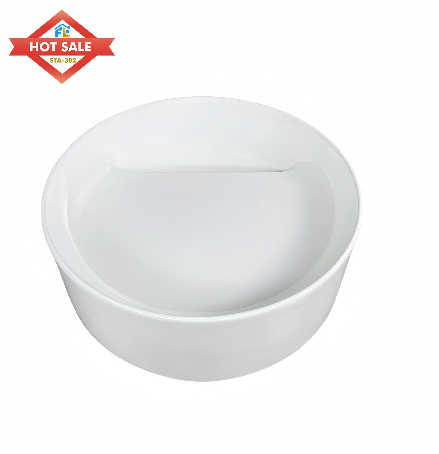 Modern Design Freestanding Solid Ceramic Hand Basin Hotel Bathroom Counter Top Polished Finish Easy to Clean Sink