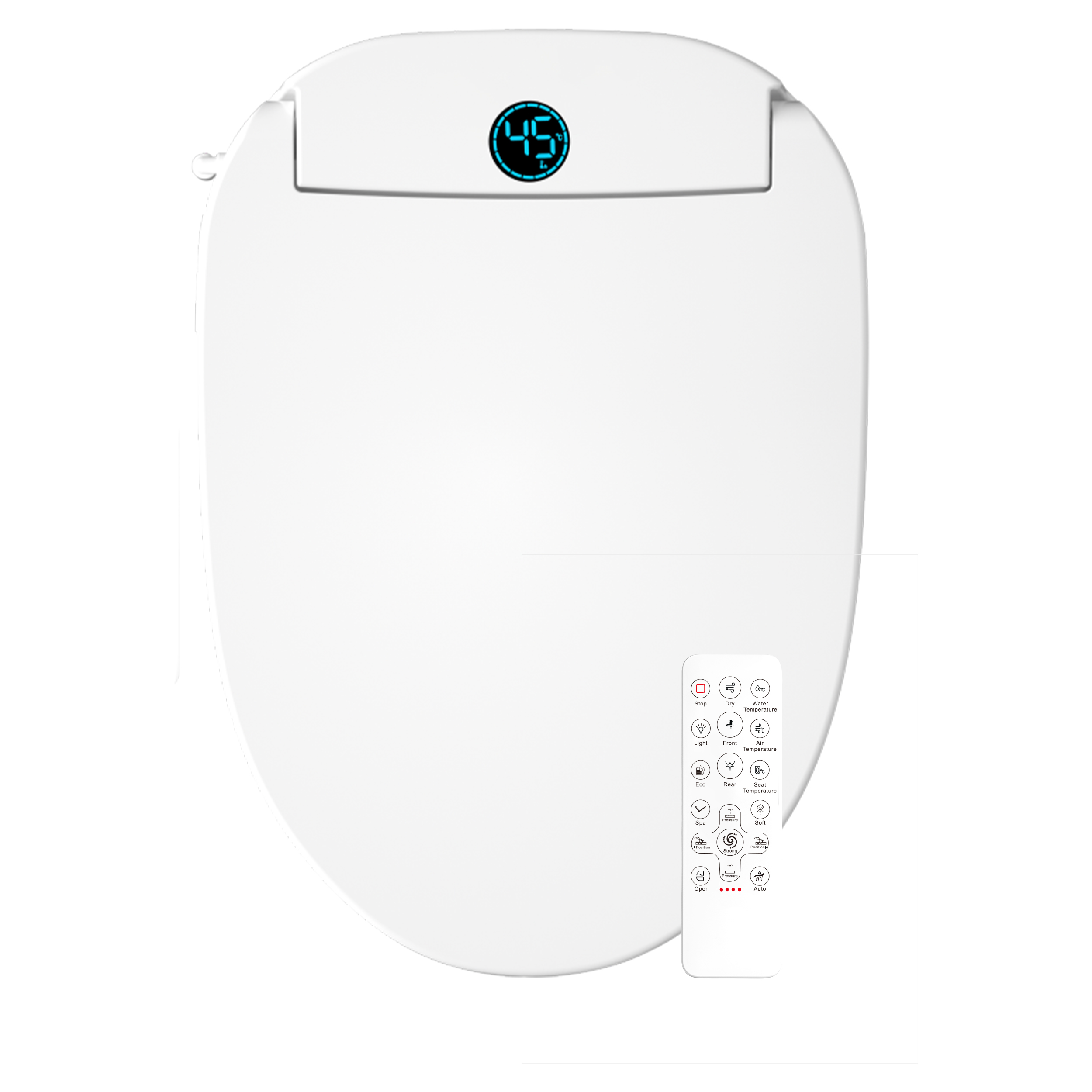 Intelligent Smart Electric Bidet Toilet Seat Cover with Remote Control for Bathroom