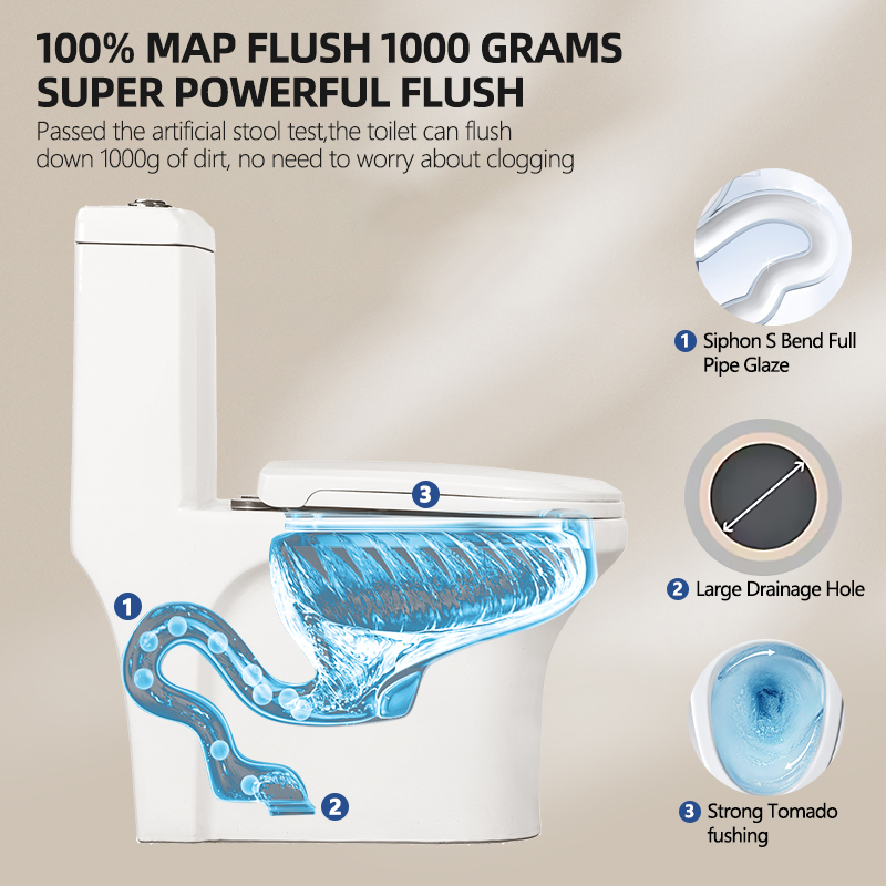 Factory Wholesale White Siphon Flushing Vaso Sanitario Bathroom Floor Mounted Sanitary Ware One Piece Ceramic WC Toilet Bowl