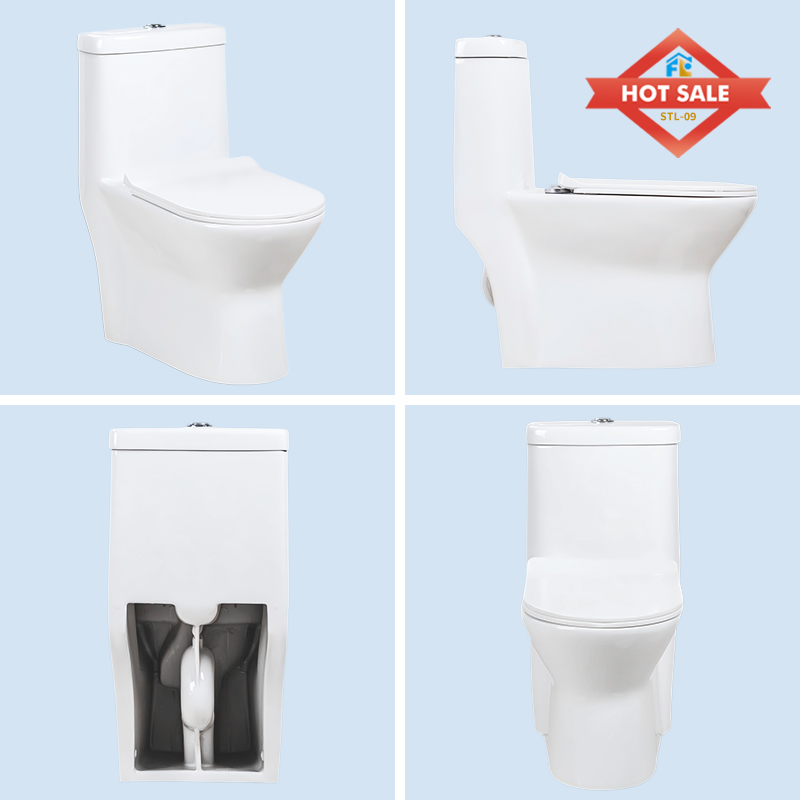 Modern White Color  Dual Flush One Piece Toilet  with  S-trap 300mm Toilets  for Hotel