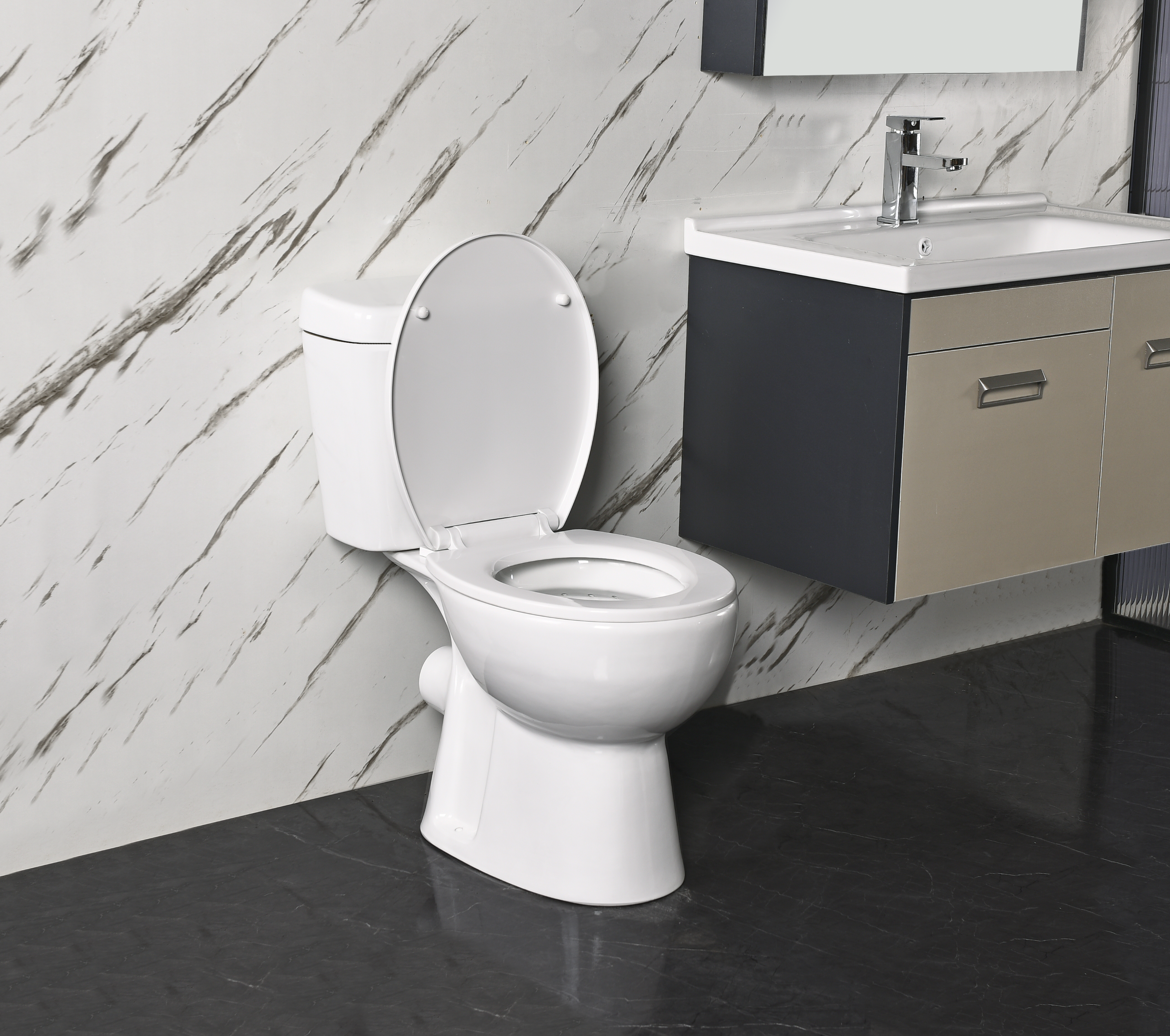 Dual-flush water-saving floor-standing toilet | Suitable for hotel/apartment projects | CE/ISO9001 certified