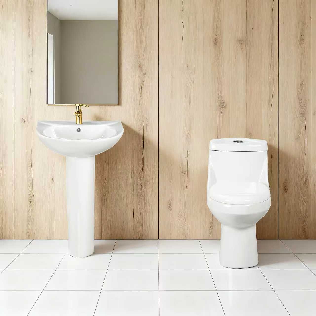 Bulk-Buy Bathroom Suite: Modern Toilet & Basin (OEM Customization Welcome) Model FLL-016 and FLP-101 combination