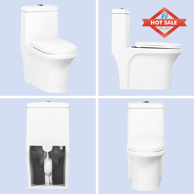 New Arrival  One Piece Ceramic Toilet  with Floor Mounted  S-trap 300mm Toilets for bathroom