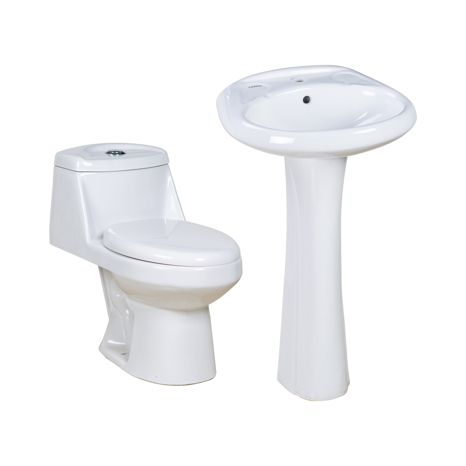 Chic Design Toilet Basin and Pedestal Set for Modern Interiors