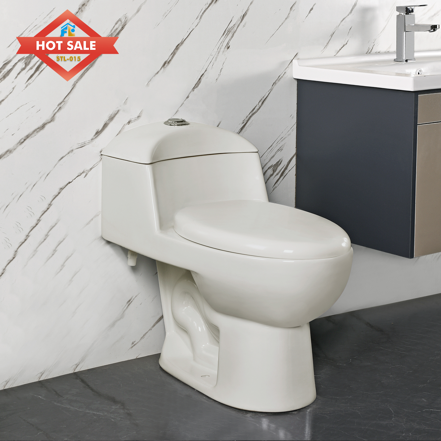 Factory Wholesale Economic Black Siphon Flushing Sanitary Ware Floor Mounted One Piece Bathroom Ceramic One Piece WC Toilet Bowl