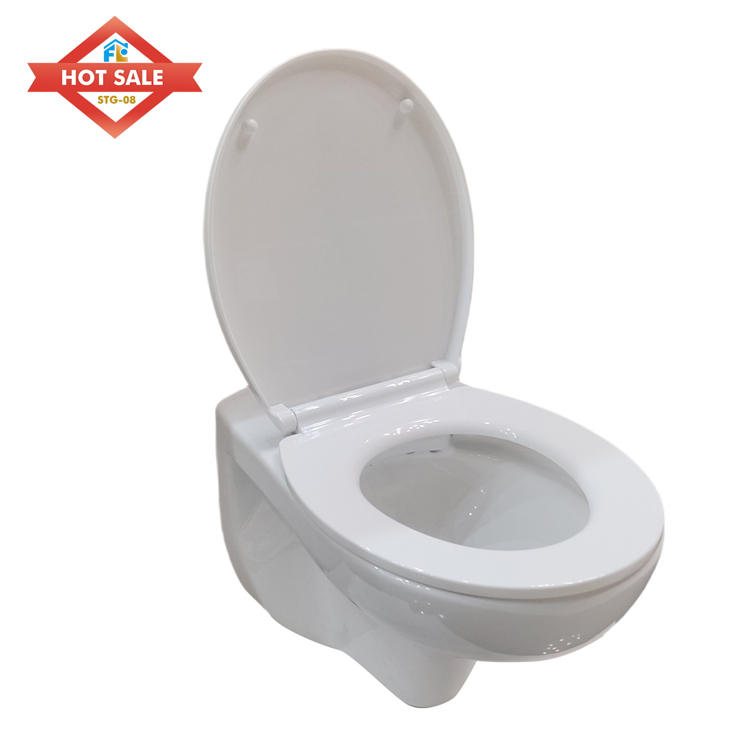 New Modern Design Sanitary Ware P-Trap Wash Down White Ceramic Wall Hung Wall Mounted Toilet for Bathroom