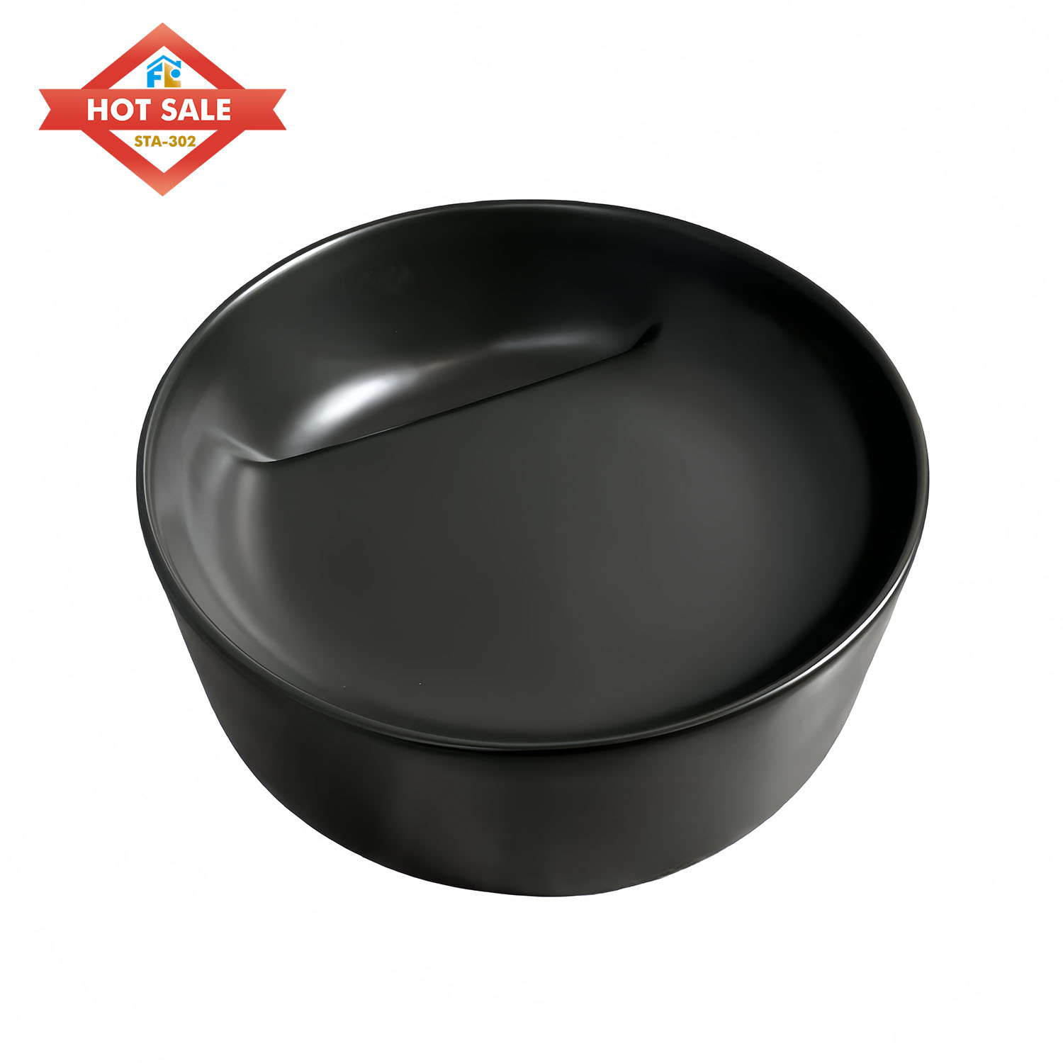 Modern Design Freestanding Solid Ceramic Hand Basin Bathroom Counter Top Polished Finish Easy to Clean Sink