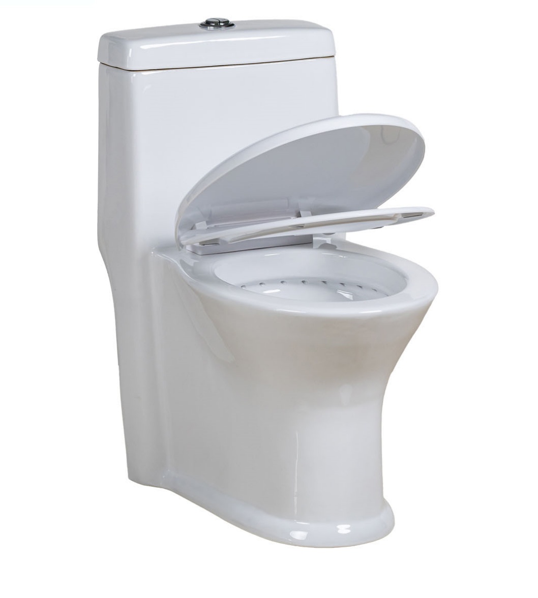 Ceramic One-Piece Toilet and Pedestal Basin Set: a Perfect Combination of Floor-Standing Washbasin and Toilet.