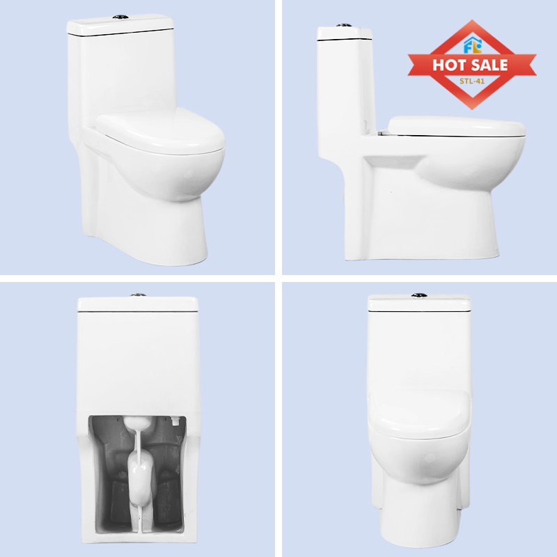 Hot selling One Piece Ceramic Toilet  with Dual Flush  Siphonic s-trap 300mm Toilets for bathroom