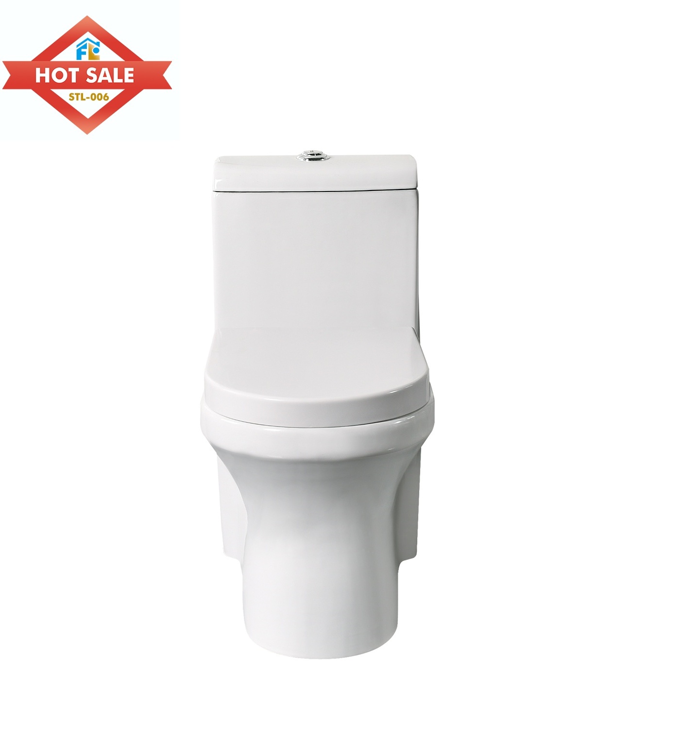 High Quality One-Piece Modern White Ceramic WC Large Style Anti-Mould Whirlpool Toilet Quiet Flush Easy-Installation