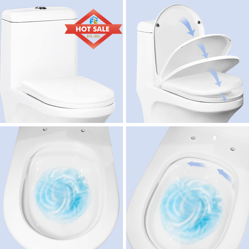 New Arrival  One Piece Ceramic Toilet  with Floor Mounted  S-trap 300mm Toilets for bathroom