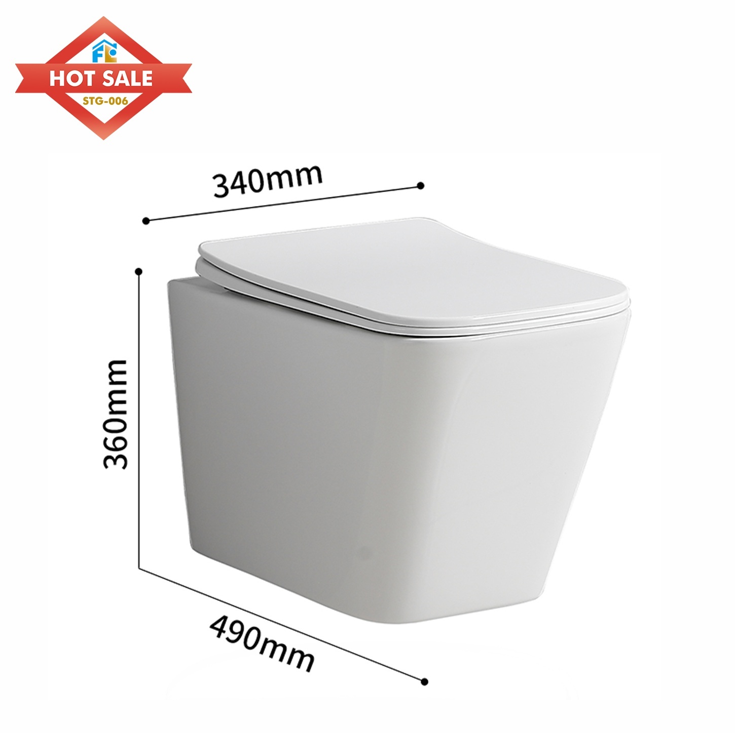 Modern Wall-Mount P-Trap Toilet - Efficient Drainage & Floor-Free Design, Easy to Clean for Daily Bathroom Use