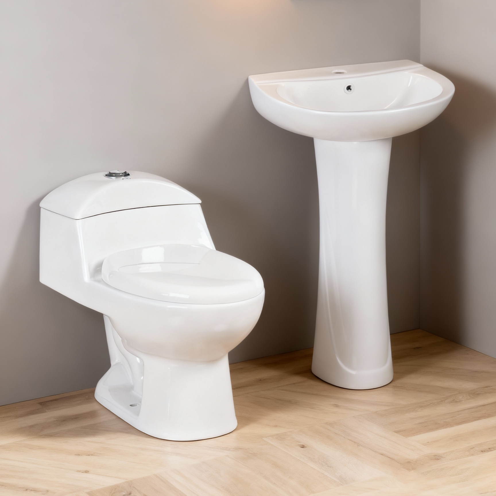 Factory wholesale modern all-S type steam trap siphon flushing floor installation integrated bathroom sanitary ware toilet sink set