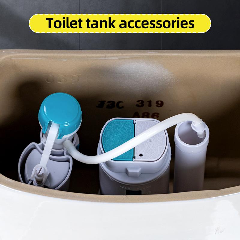 FLJS-02 Dual-Flush Toilet Repair Kit | Adjustable Silent Fill Valve + Dual-Mode Flush Valve | Universal Top-Press Cistern Replacement