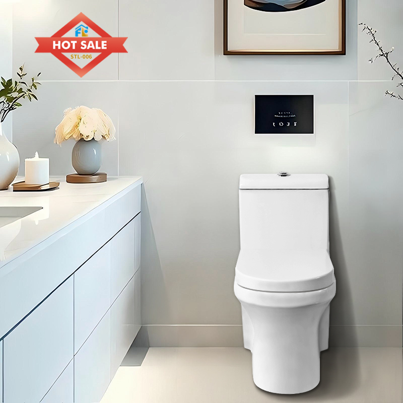 High Quality One-Piece Modern White Ceramic WC Large Style Anti-Mould Whirlpool Toilet Quiet Flush Easy-Installation