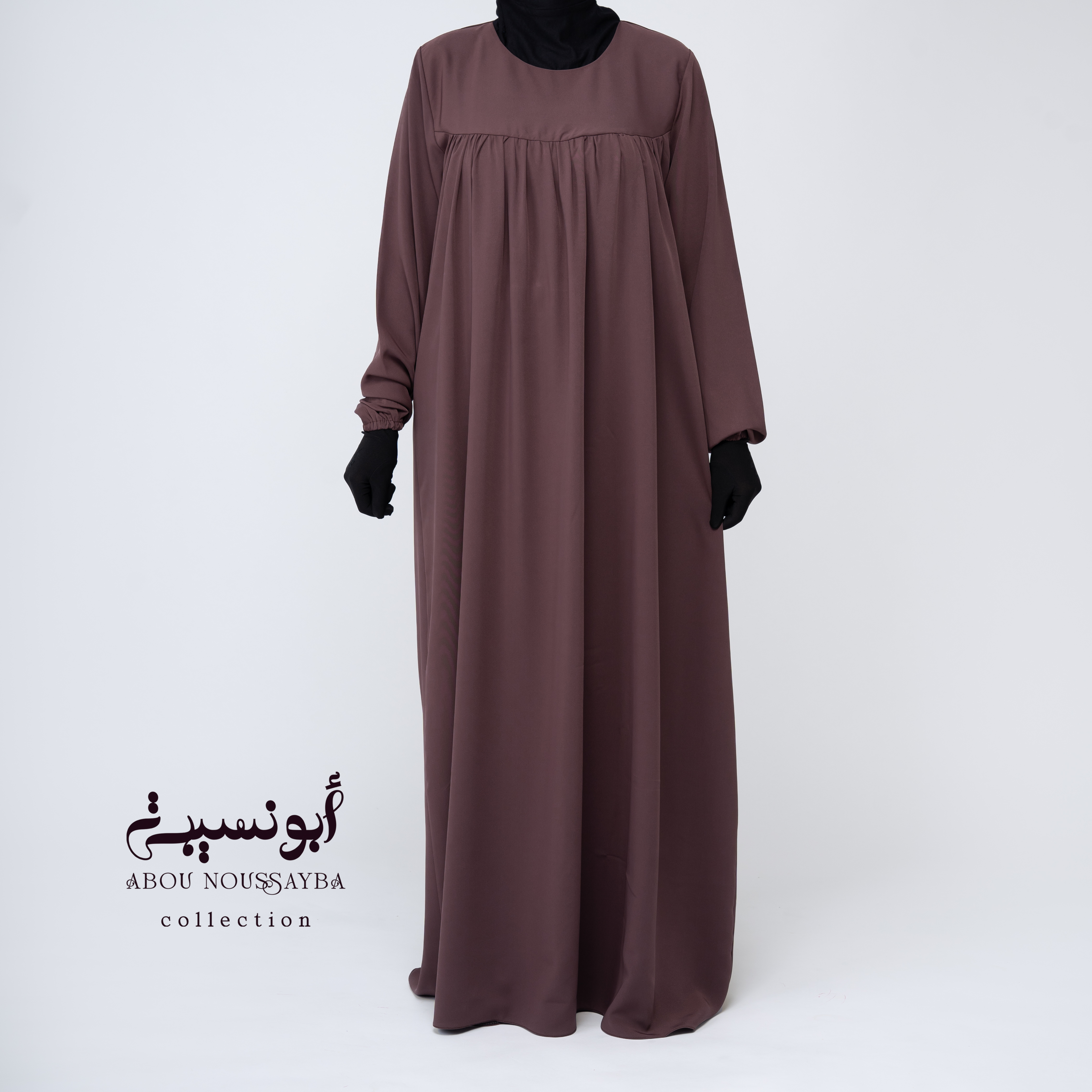 Jilbab Salsabil 2pcs Abaya  Nude Tourabi ترابي بنفسجي