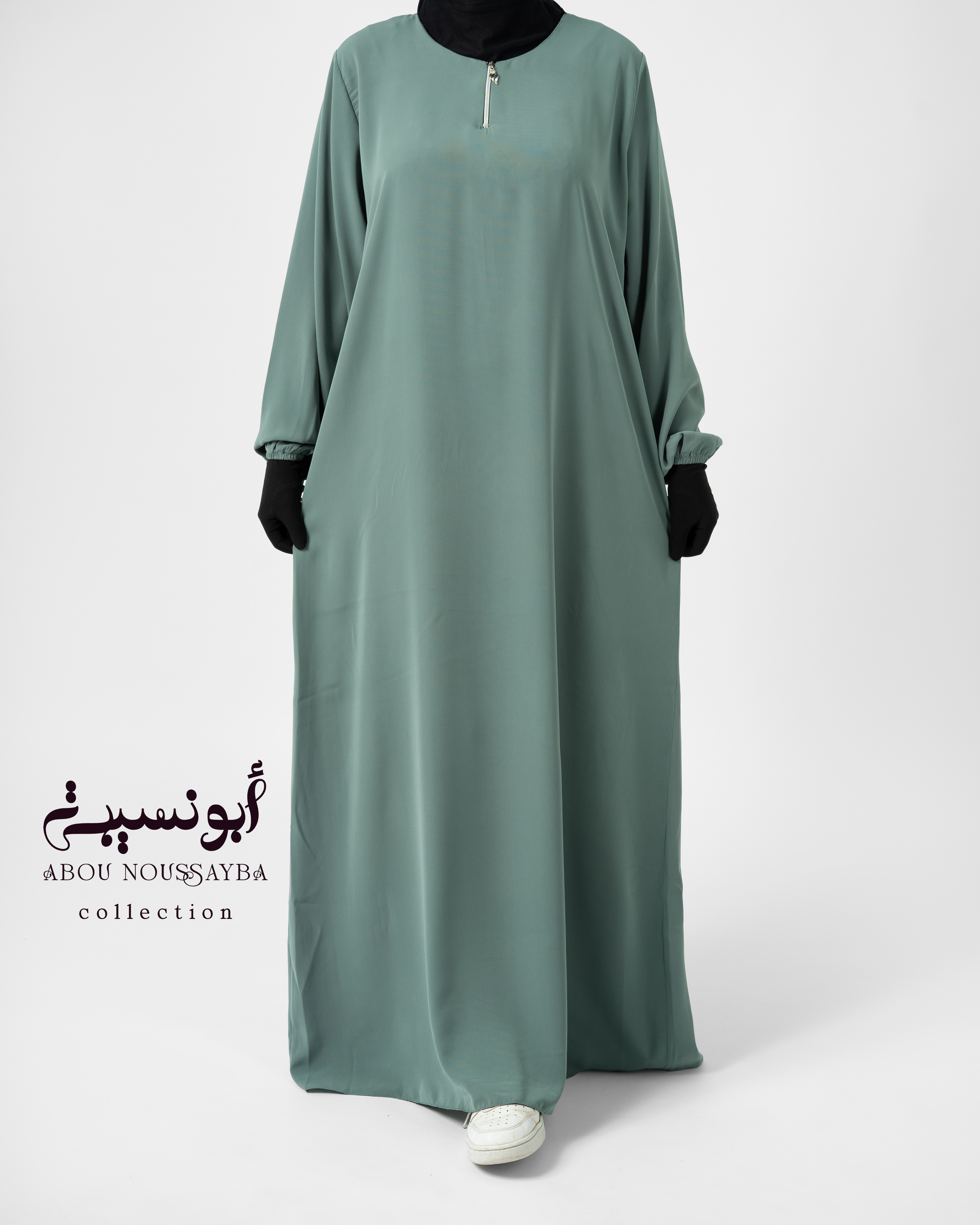 Jilbab 2pcs Abaya Hafsa Vert Pastel اخضر بستيل