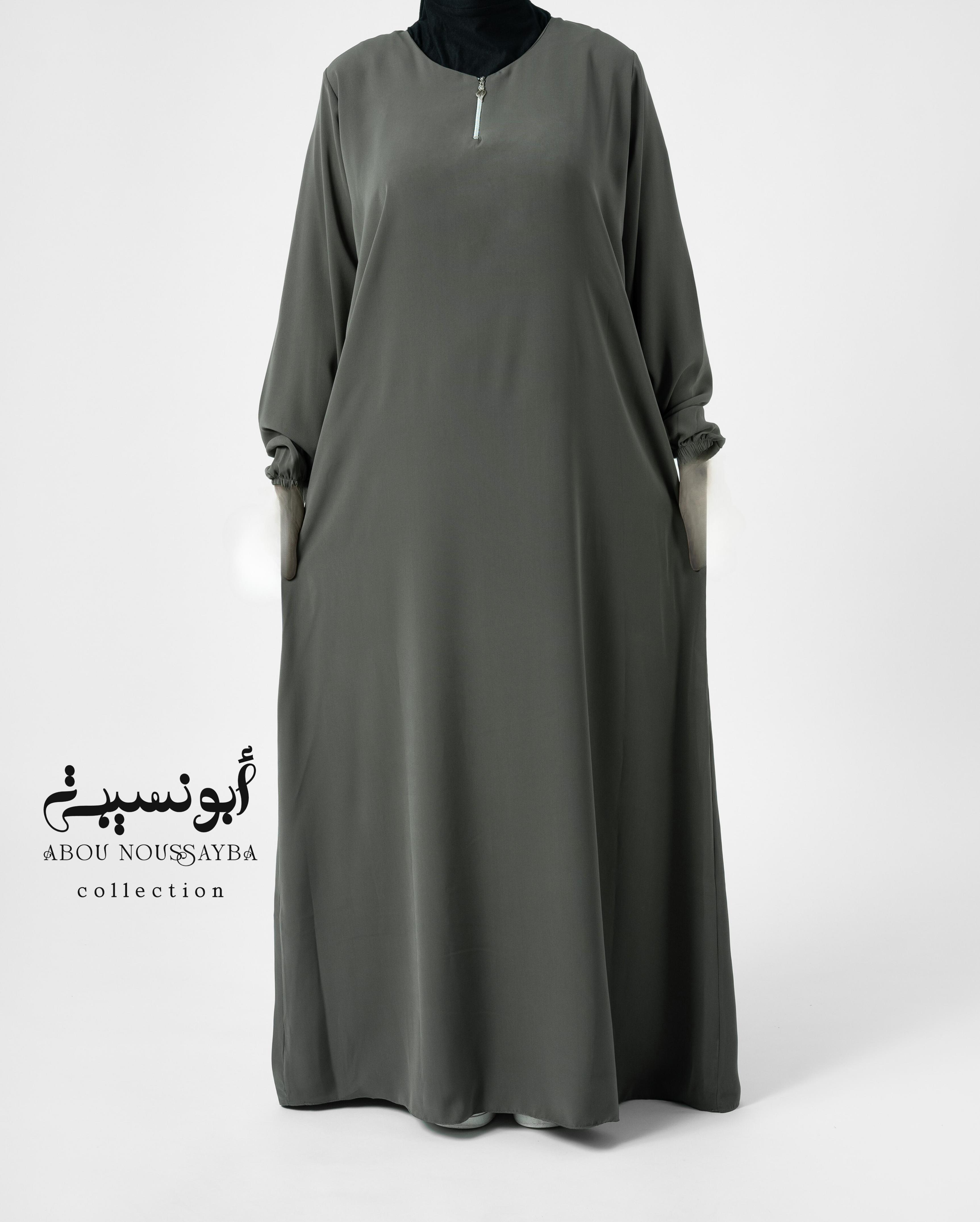 Jilbab 2pcs Abaya Hafsa Vert Militaire اخضرعسكري 