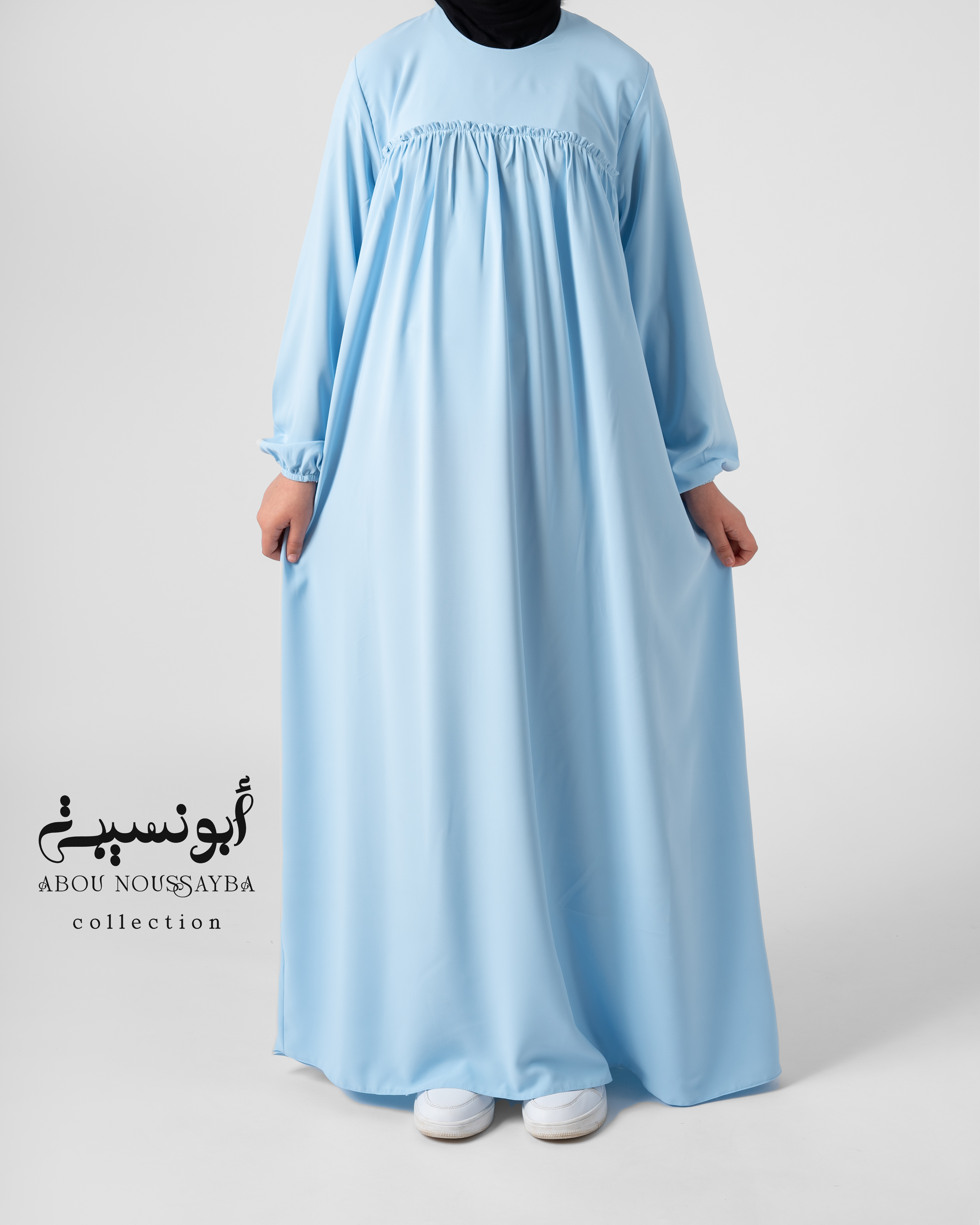 2pcs Abaya Oumaîma Bleu clair عباية خمار اميمة ازرق فاتح