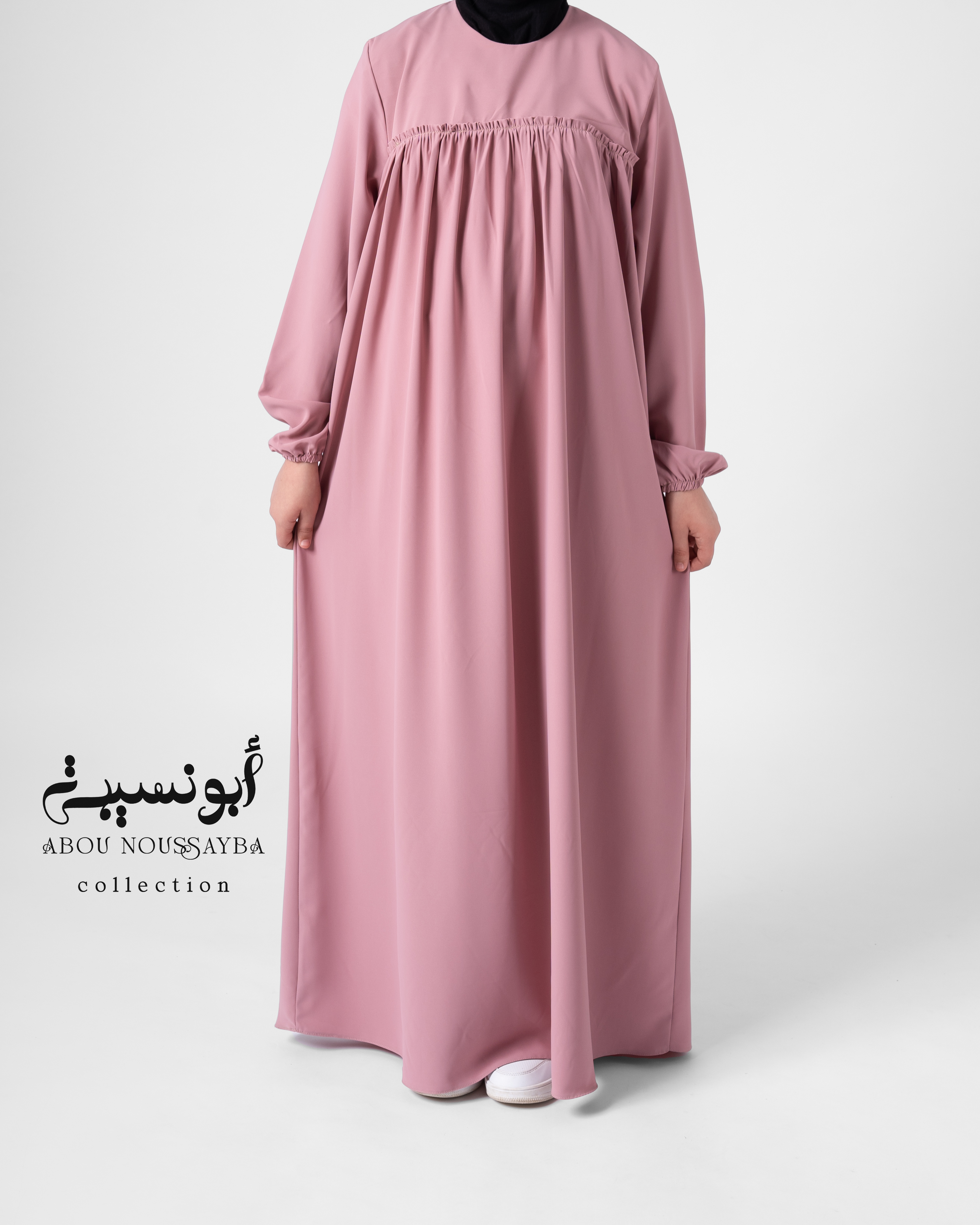 2pcs Abaya Oumaîma Rose clair عباية خمار اميمة وردي فاتح