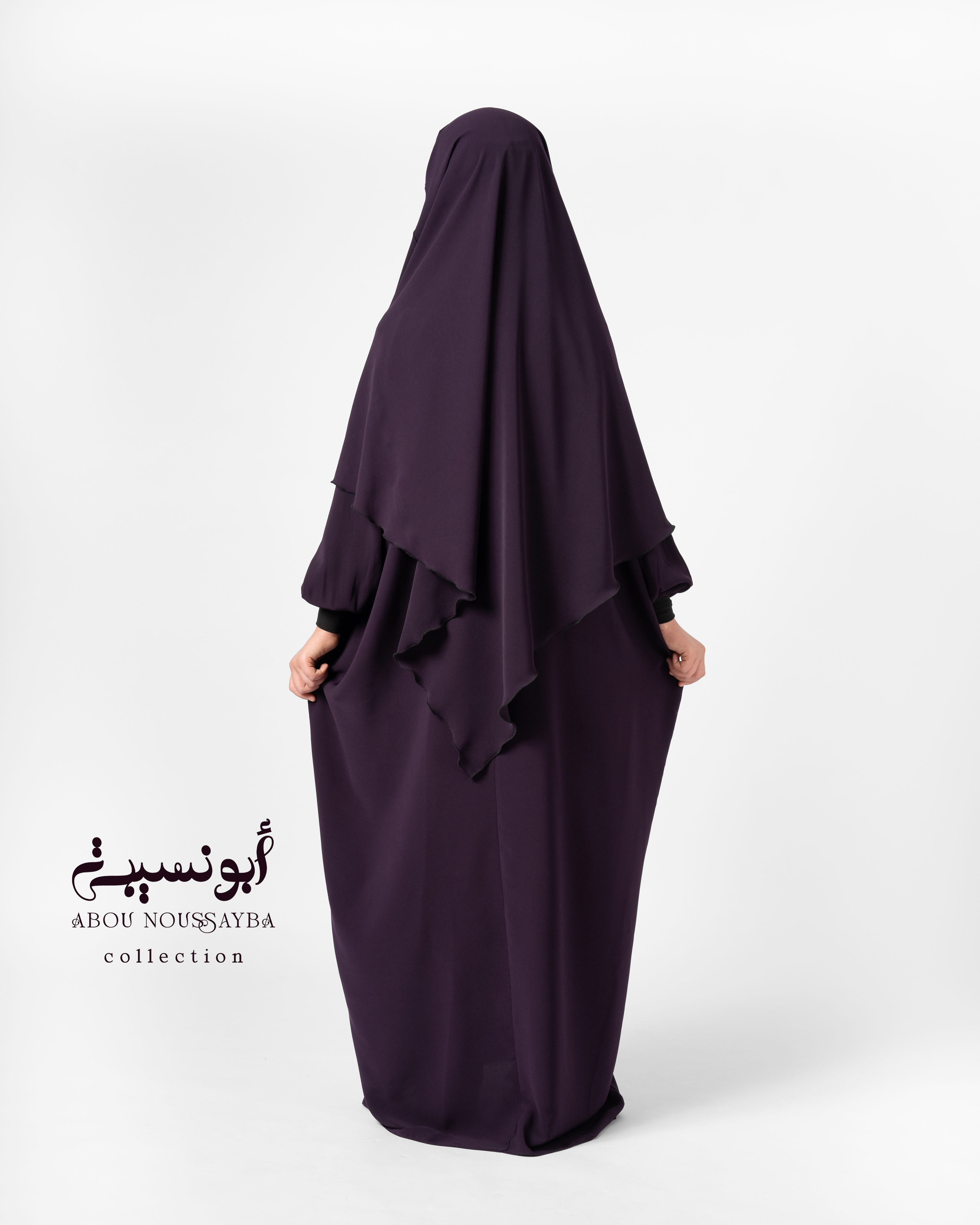 Abaya Hafsa 2pcs isdel Aubergine بنفسجي