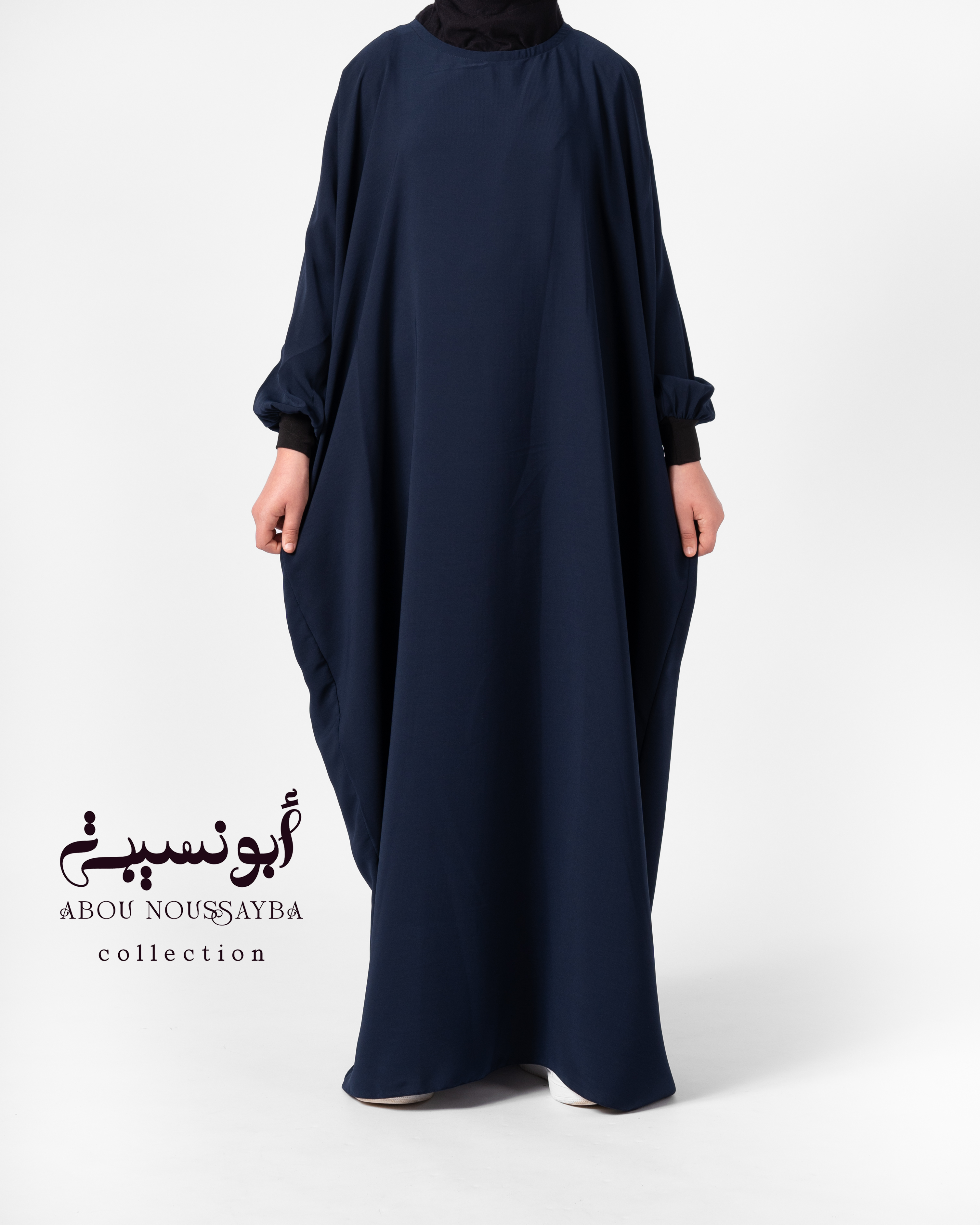 Abaya Hafsa 2pcs isdel Bleu Nuit ازرق ليلي