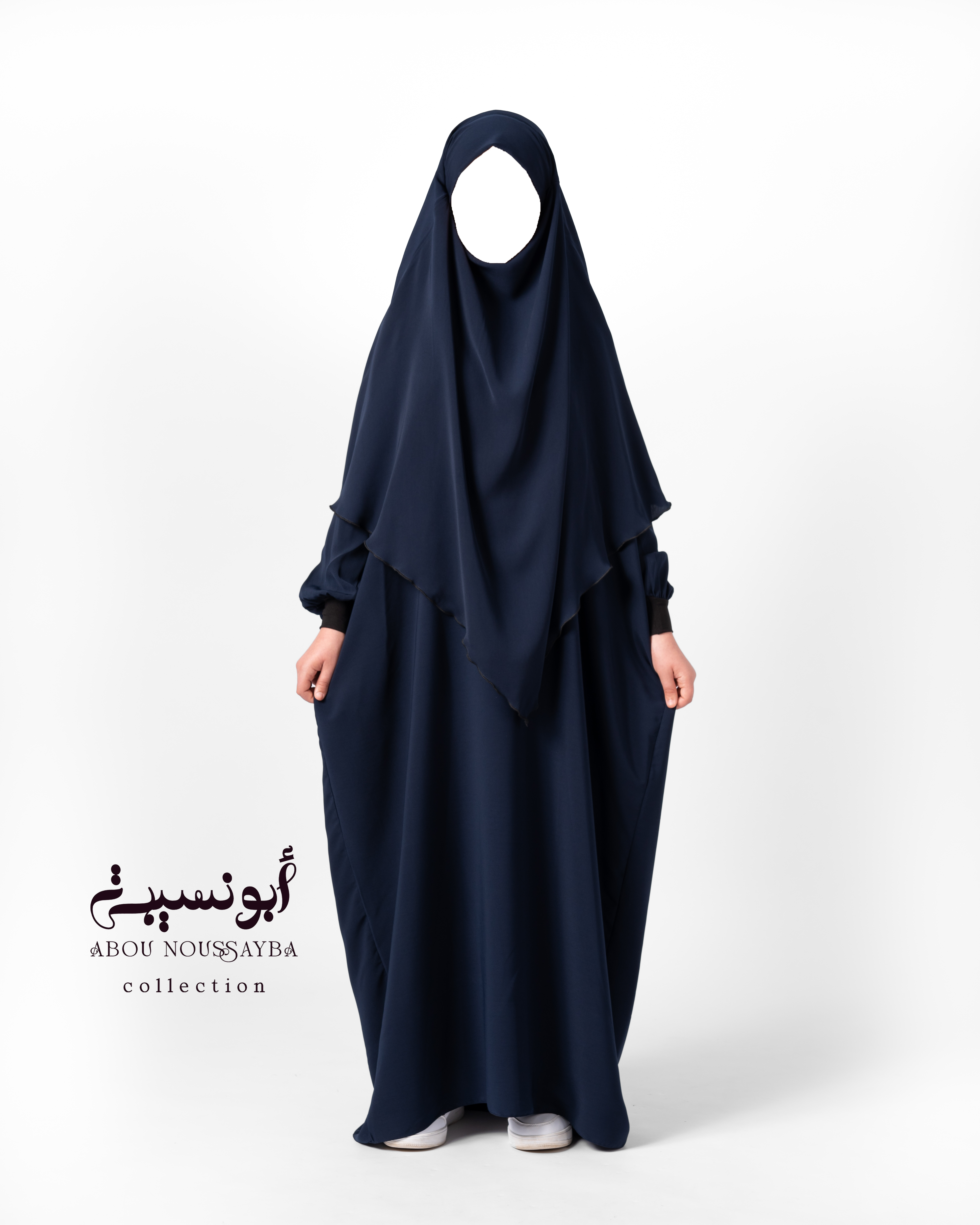 Abaya Hafsa 2pcs isdel Bleu Nuit ازرق ليلي