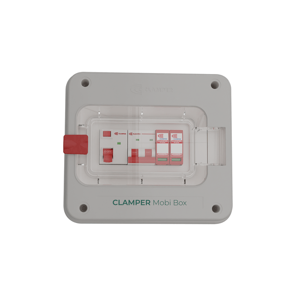 Quadro de proteção para carregadores veiculares - 127/220 volts - 40 amperes - CLAMPER Mobi Box 220V 8KW C 40A 