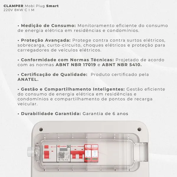 CLAMPER Mobi Plug Smart 220V 8KW C I M - Tomada Industrial 32A - 028721