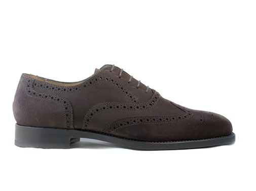 Sapatos de Cordões Clássico Testa di Moro (castanho), 100% camurça pele genuína