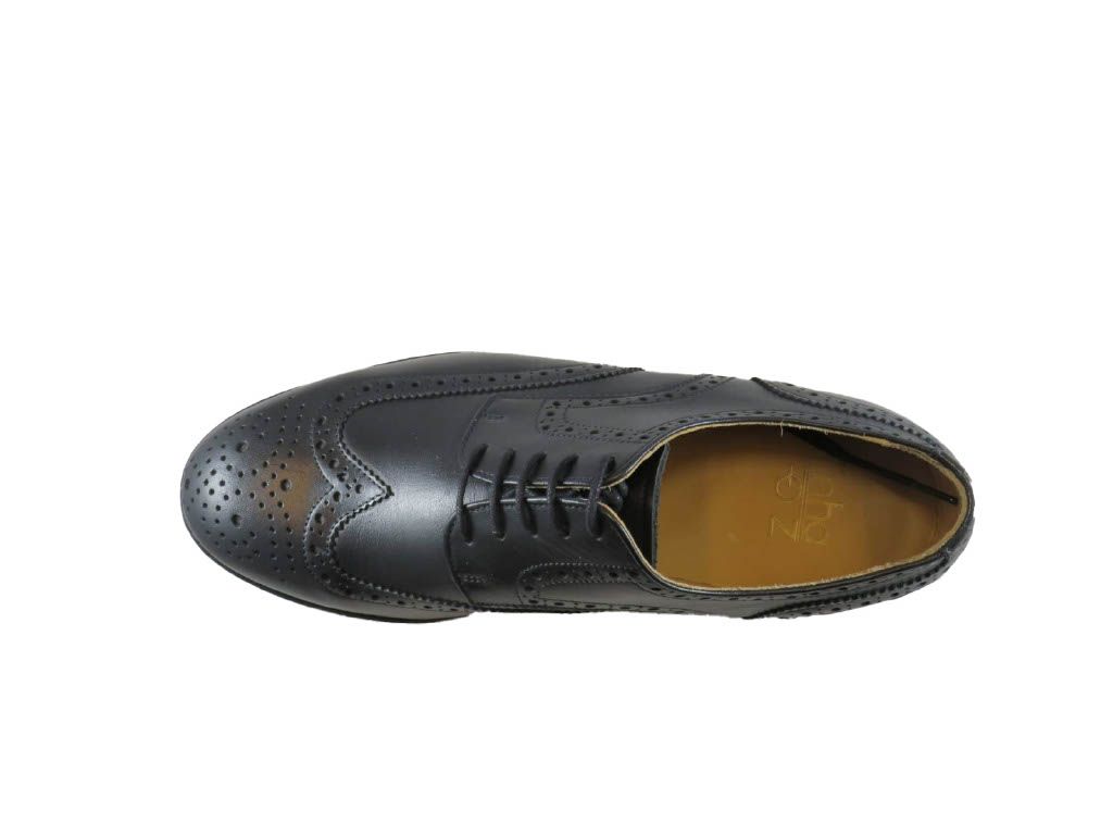 Sapatos de Cordões Sport Preto, 100% pele genuína (pull-up)