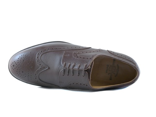 Sapatos de Cordões Sport Castanho, 100% pele genuína (pull-up)