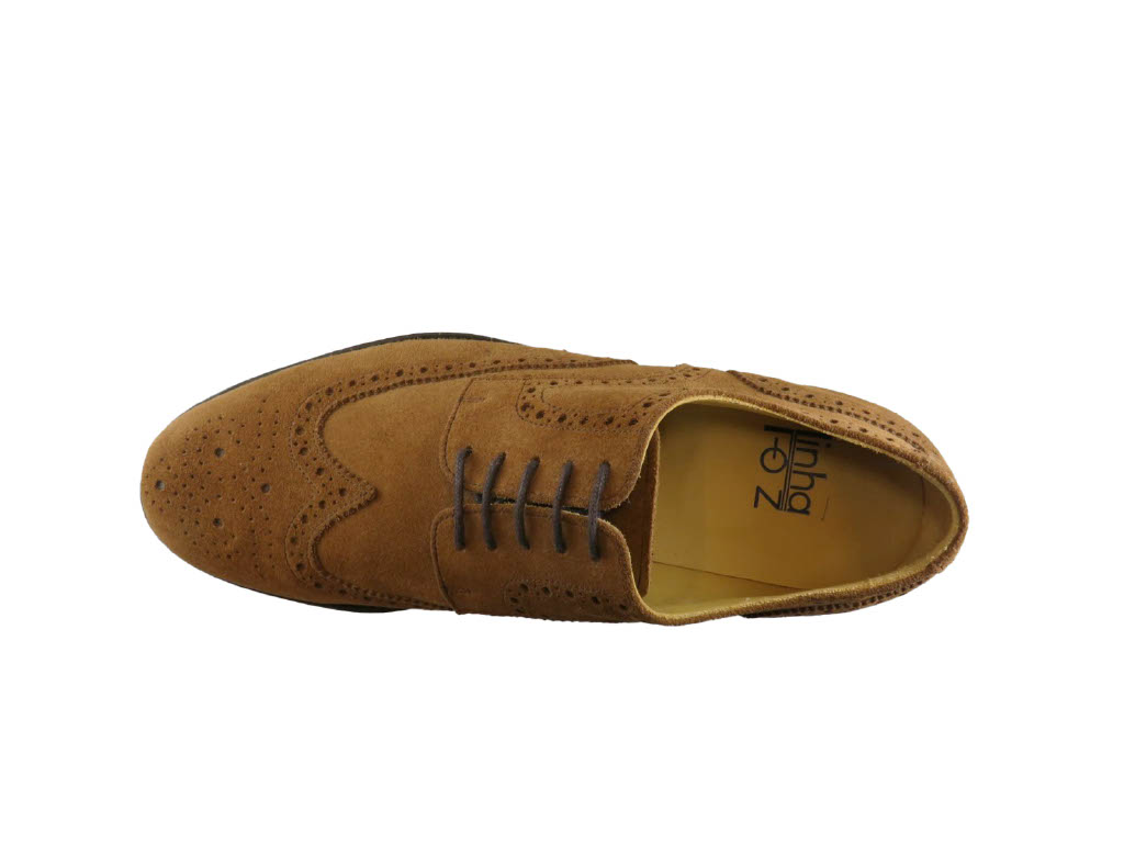 Sapatos de Cordões Sport Chestnut, 100% camurça pele genuína (pull-up)