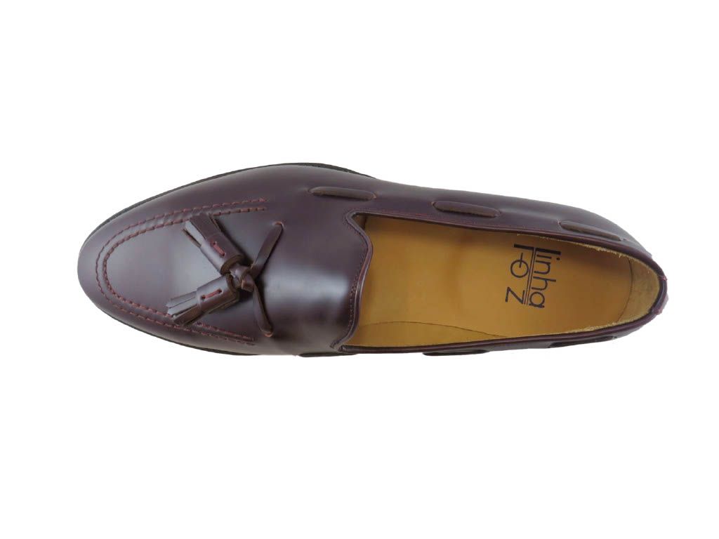 Sapatos Mocassim de Berloque Bordeaux, 100% pele genuína
