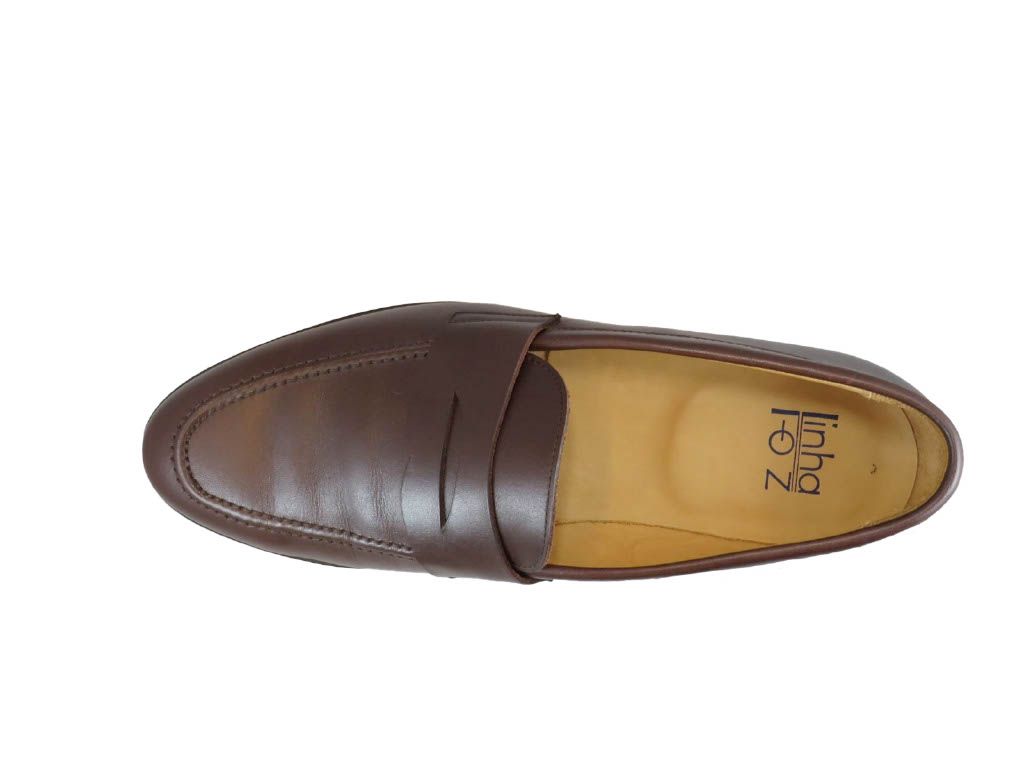 Sapatos Mocassim de Travessão Castanho, 100% pele genuína